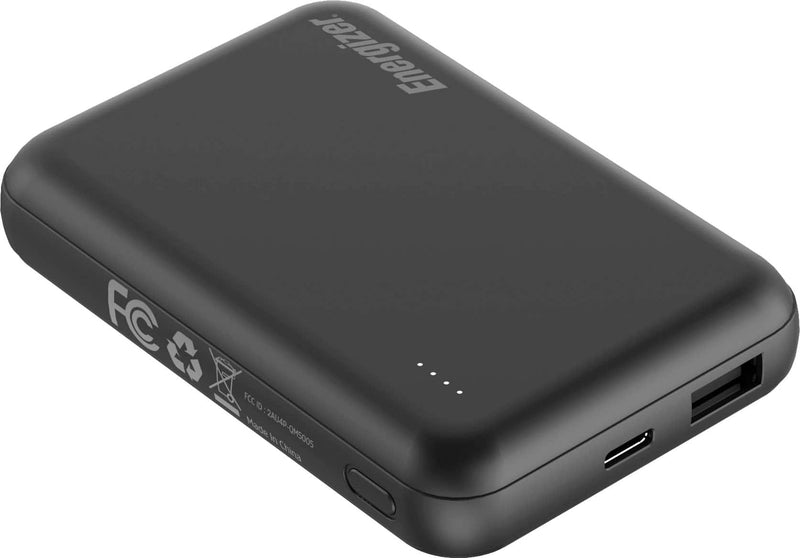 Energizer - Ultimate Lithium 5000mAh 18W MagSafe Magnetic Wireless Power Bank/ Portable Battery Charger with 3 Ports  LED Display - Black