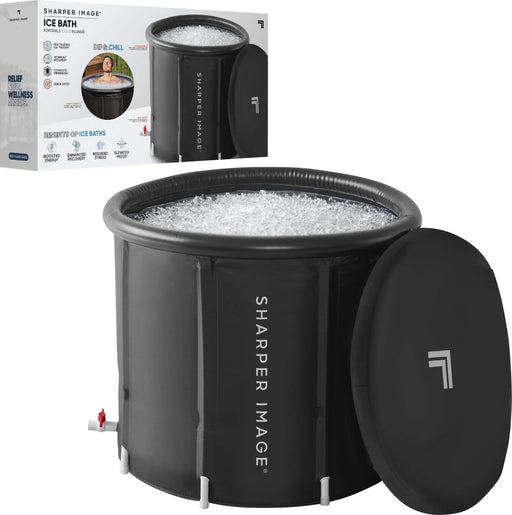 Sharper Image - Ice Bath Portable Cold Plunge Revitalizing Ice Therapy Workout Recovery - Black