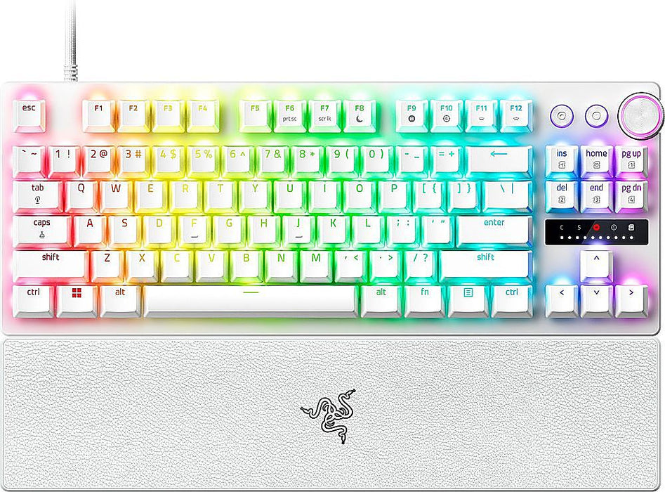 Razer - Huntsman V3 Pro TKL Wired Analog Optical Esports Keyboard with with Snap Tap Mode Rapid Trigger and Adjustable Actuation - White