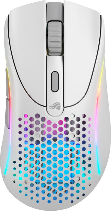 Glorious - Model D 2 Wireless Optical RGB Gaming Mouse with 6 Programmable Buttons - Matte White