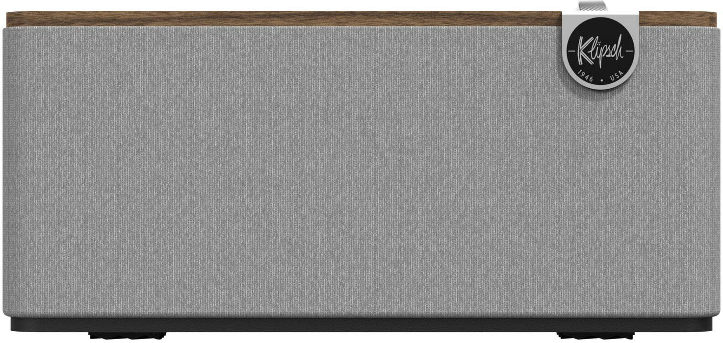 Klipsch - The One Plus Premium Tabletop Bluetooth Speaker with Broadcast Mode - Walnut