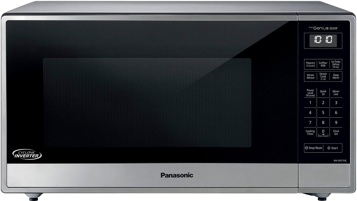 Panasonic - 1.6 Cu. Ft. 1250Watt Countertop Microwave Oven with Cyclonic Inverter Technology - Stainless Steel/silver