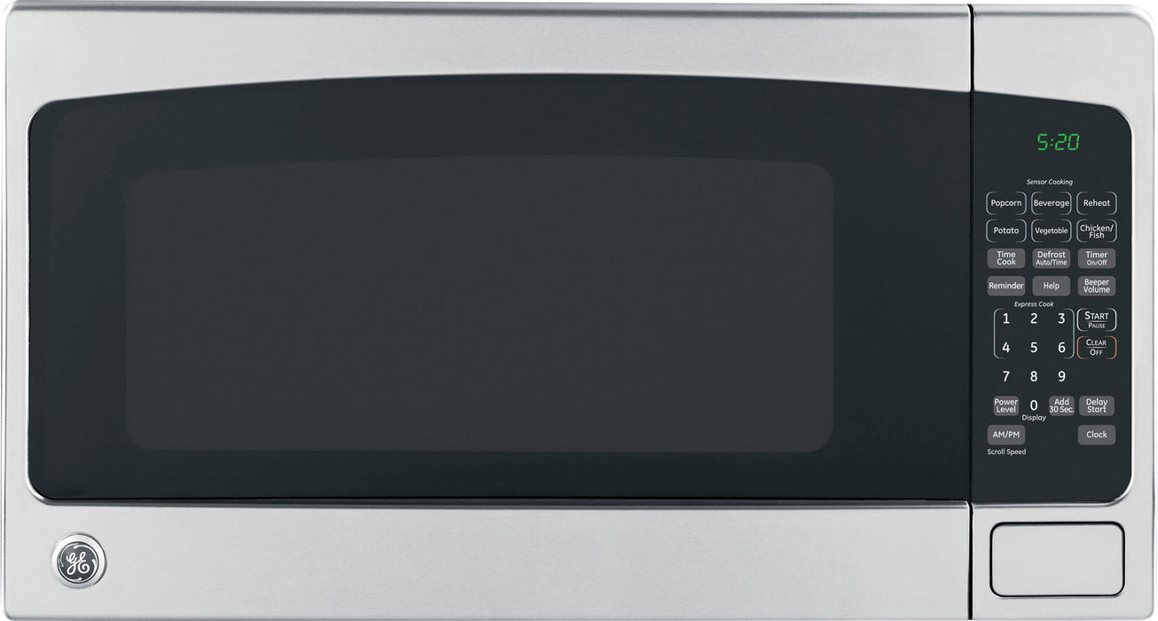 GE - 2.0 Cu. Ft. Countertop Microwave with Sensor Cooking and Defrost - Black Stainless Steel