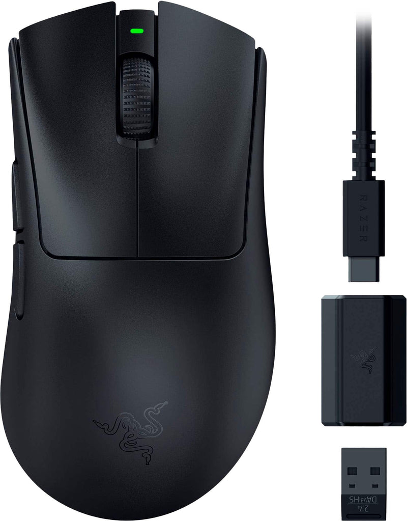Razer - DeathAdder V3 HyperSpeed Lightweight Bluetooth Optical Gaming Mouse for PC with 100 Hour Battery - Wireless - Black