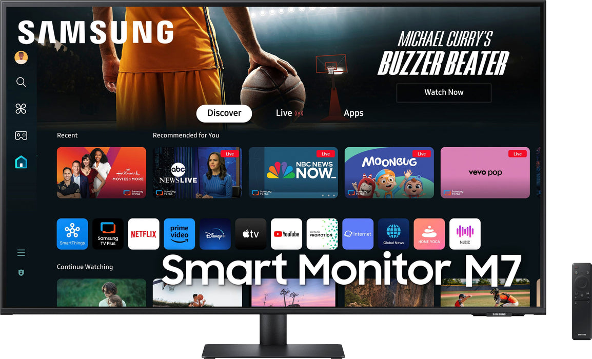 Samsung - M70D 43 LED 4K UHD 60Hz 4ms Smart Monitor with HDR 10 (HDMI USB) - Black