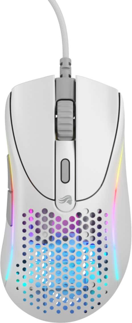 Glorious - Model D 2 Wired Optical RGB Gaming Mouse with 6 Programmable Buttons - Wired - Matte White