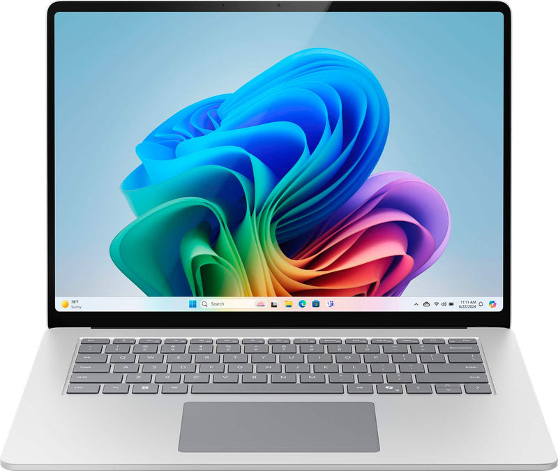 Microsoft - Surface Laptop - Copilot+ PC - 15" Touch-Screen - Snapdragon X Elite - 16GB Memory - 256GB SSD (7th Ed) Latest Model - Platinum
