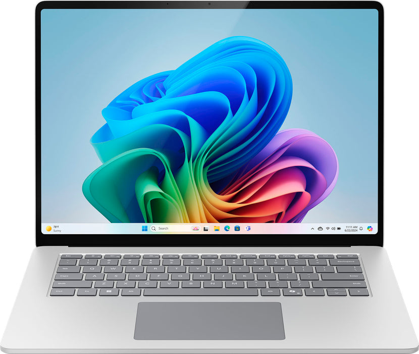 Microsoft - Surface Laptop - Copilot+ PC - 15" Touch-Screen - Snapdragon X Elite - 16GB Memory - 256GB SSD (7th Edition) - Platinum