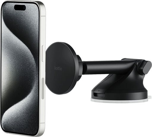 iOttie - iTap 3 MagSafe Compatible Dashboard  Windshield Car Mount with Magnetic Adapter Ring - Black