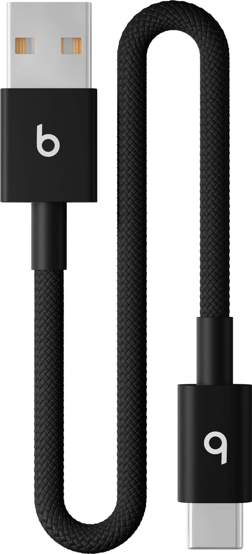 Beats - 8" USB-A to USB-C Woven Short Cable - Bolt Black