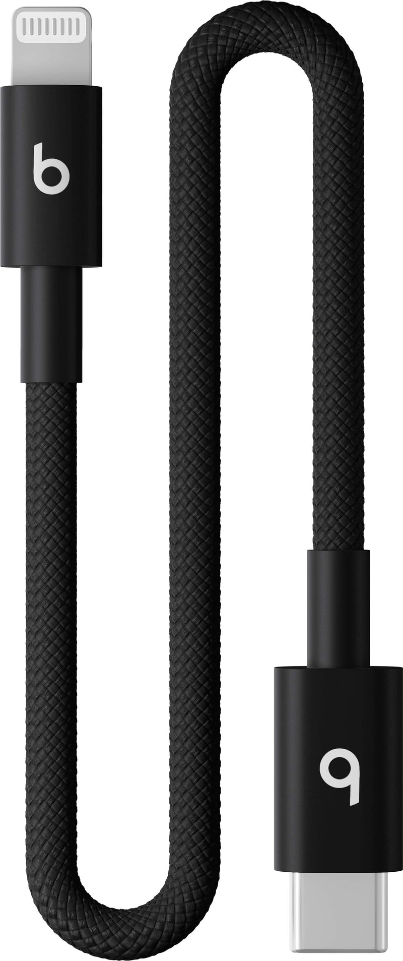 Beats - 8" USB-C to Lightning Woven Short Cable - Bolt Black