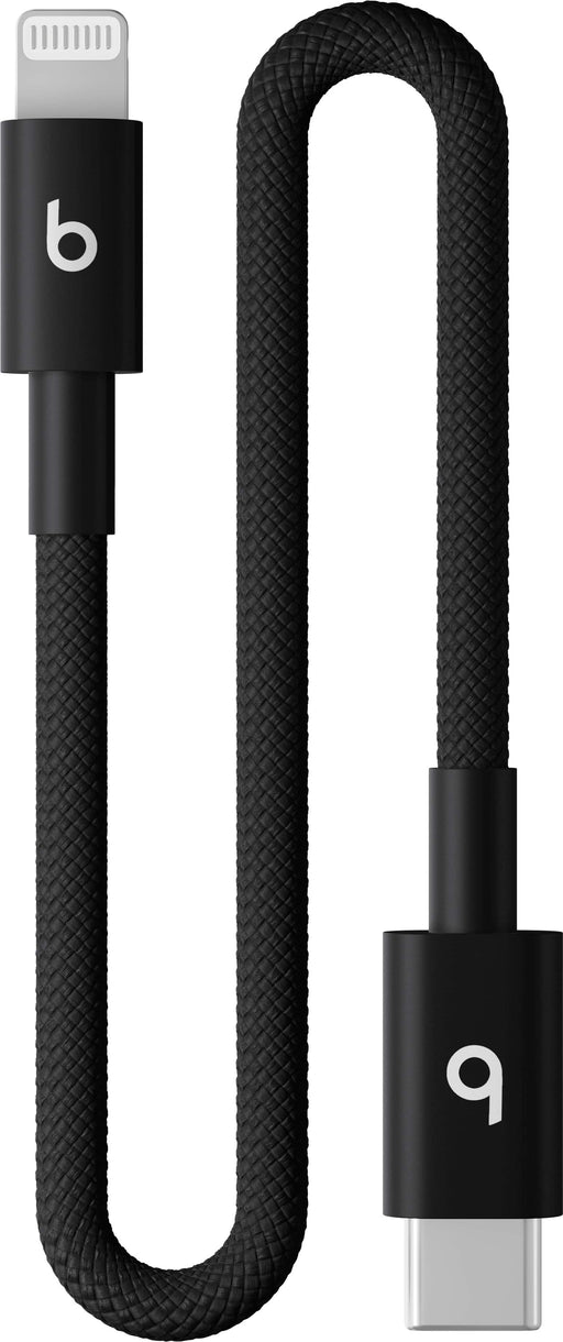 Beats - 8" USB-C to Lightning Woven Short Cable - Bolt Black