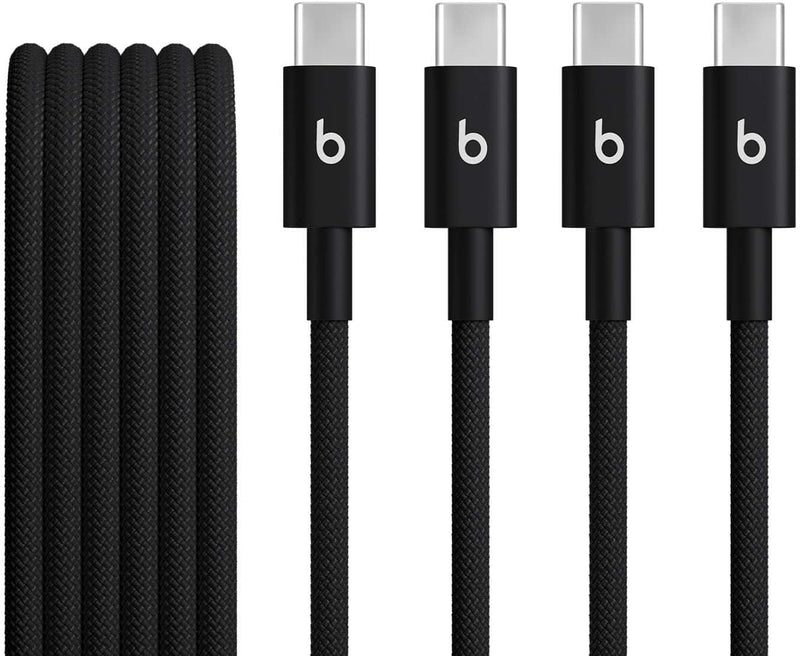 Beats - 5' USB-C to USB-C Woven Cable (2-pack) - Bolt Black