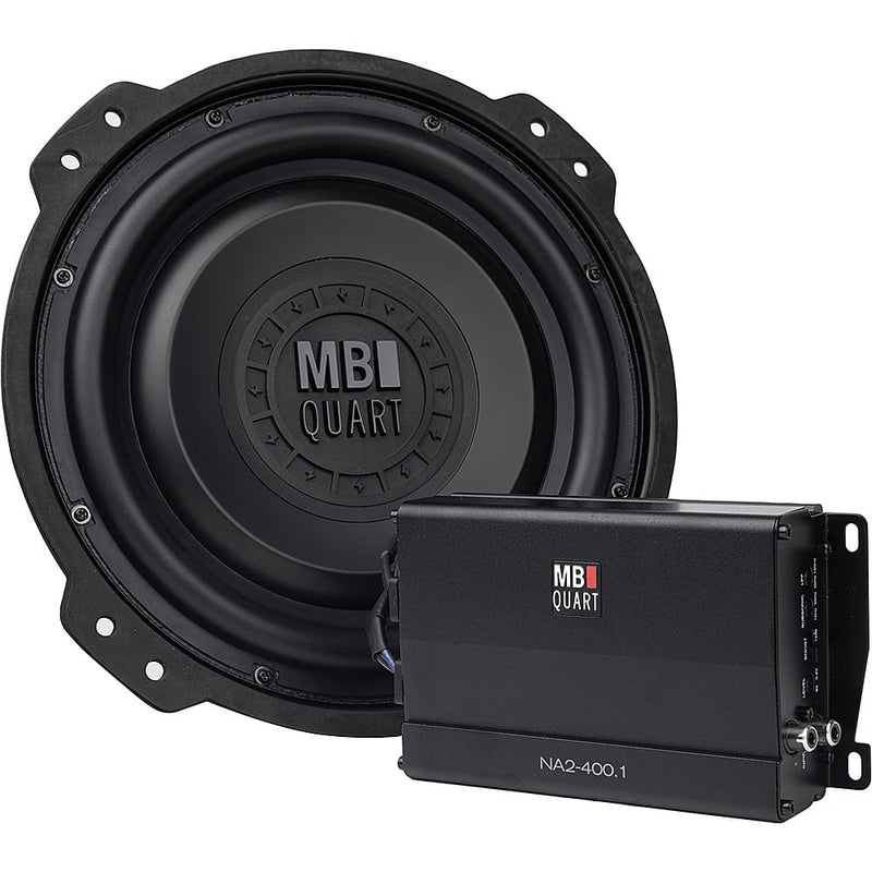 MB Quart - Jeep JL Wrangler Tuned 10" Single-Voice-Coil 2-Ohm Subwoofer with Integrated 400W Amp - Black