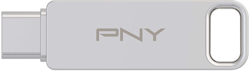 PNY - 64GB DUO LINK USB 3.2 Type-C Dual Flash Drive - Silver