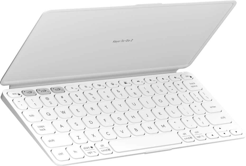 Logitech - Keys-To-Go 2 Slim Portable Bluetooth Keyboard for Tablet With Built-in Cover - Pale Gray