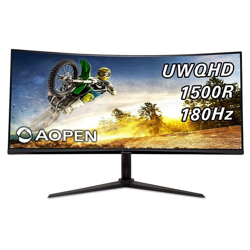 Acer - AOPEN  34" VA LED QHD 180Hz 1ms FreeSync Premium Gaming Monitor (HDMI) - Black