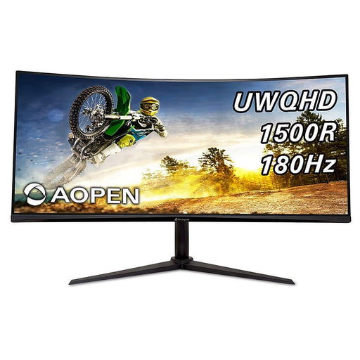 Acer - AOPEN  34" VA LED QHD 180Hz 1ms FreeSync Premium Gaming Monitor (HDMI) - Black