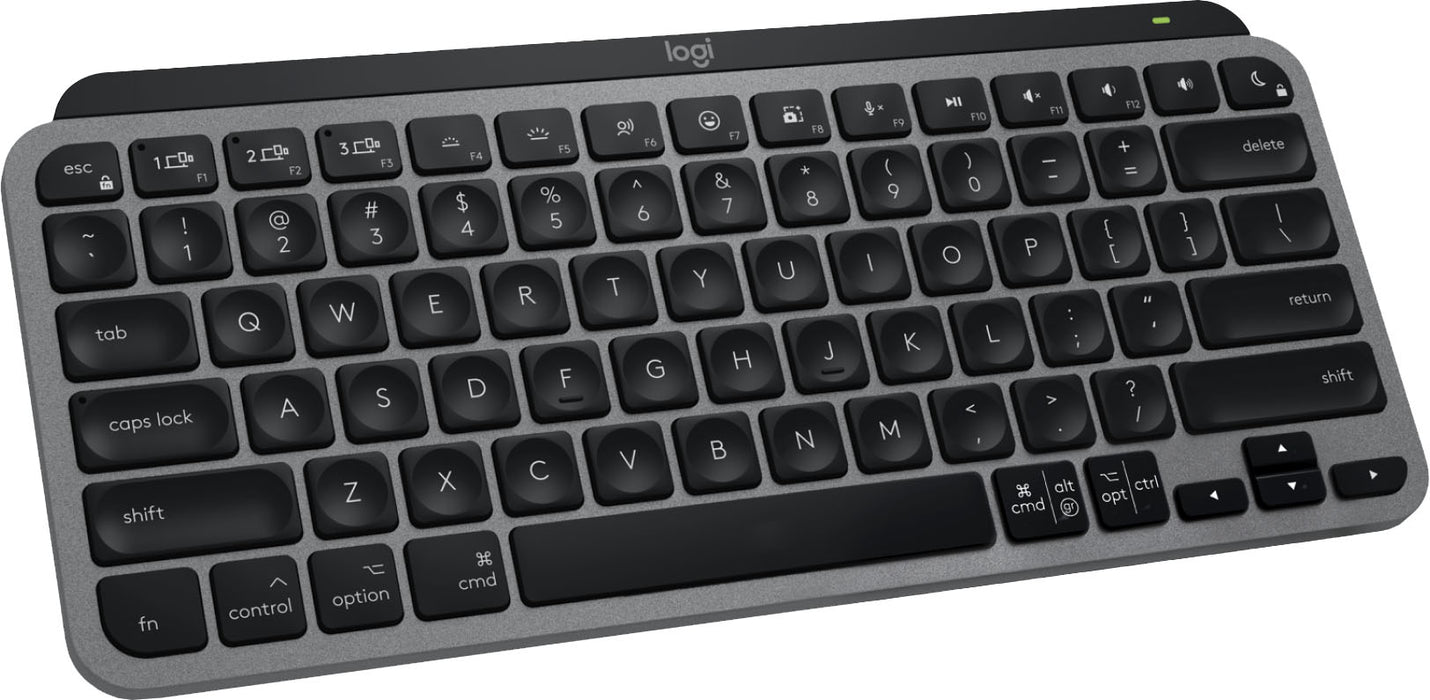 Logitech - MX Keys Mini TKL Bluetooth Scissor Mini MX Keys Switch Keyboard for Apple mac OS iPad OS with Backlit Keys - Space Gray