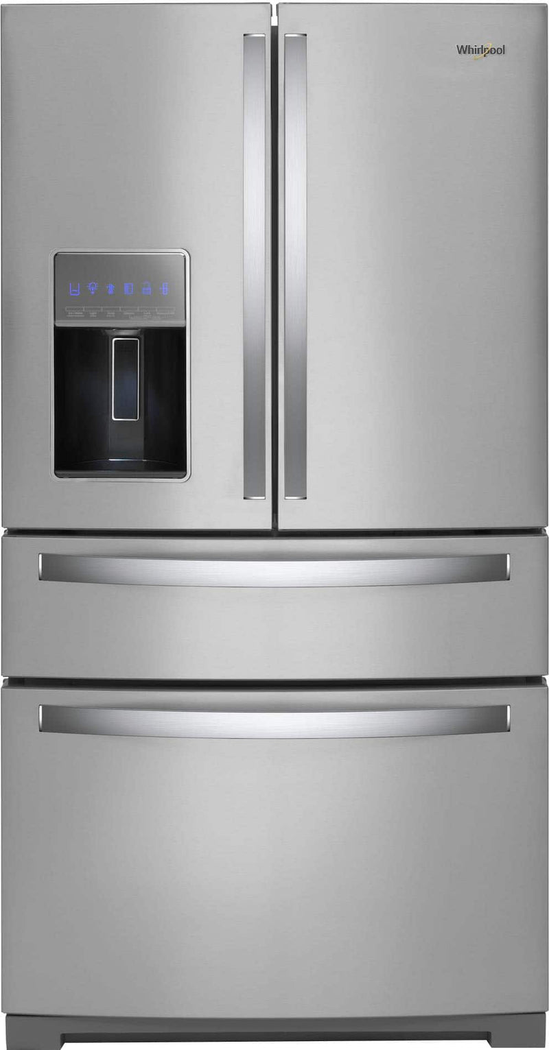 Whirlpool - 26 Cu. Ft. Wide 4 Door Refrigerator with Prep and Store Bins - Stainless Steel