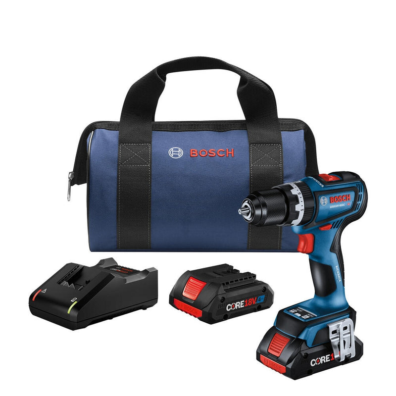 Bosch 1/2-in 18-volt 4 -Amp Variable Speed Brushless Hammer Drill 2 -Batteries and Charger Included