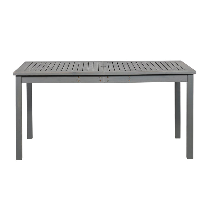 Walker Edison - Everest Acacia Wood Outdoor Dining Table - Gray Wash