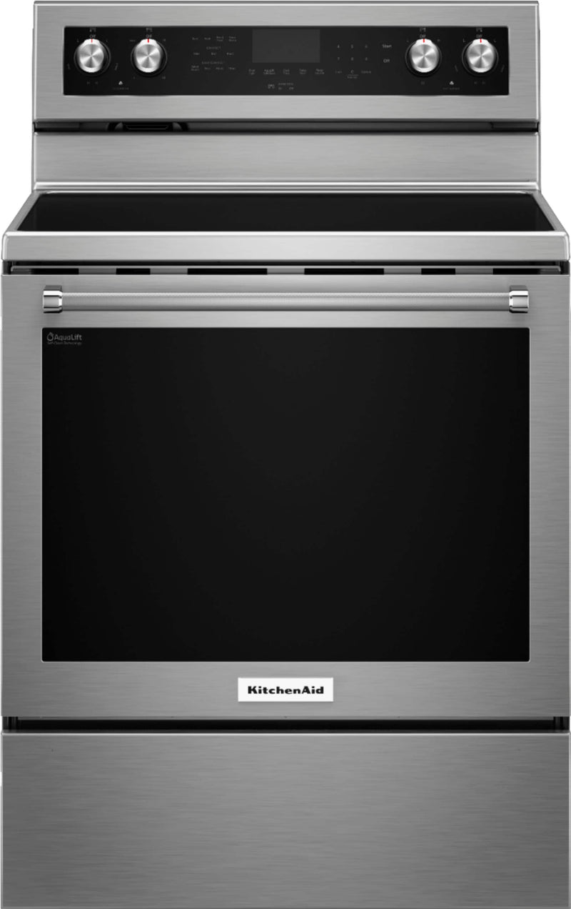 KitchenAid - 6.4 Cu. Ft. Self-Cleaning Freestanding Electric Convection Range - Stainless Steel