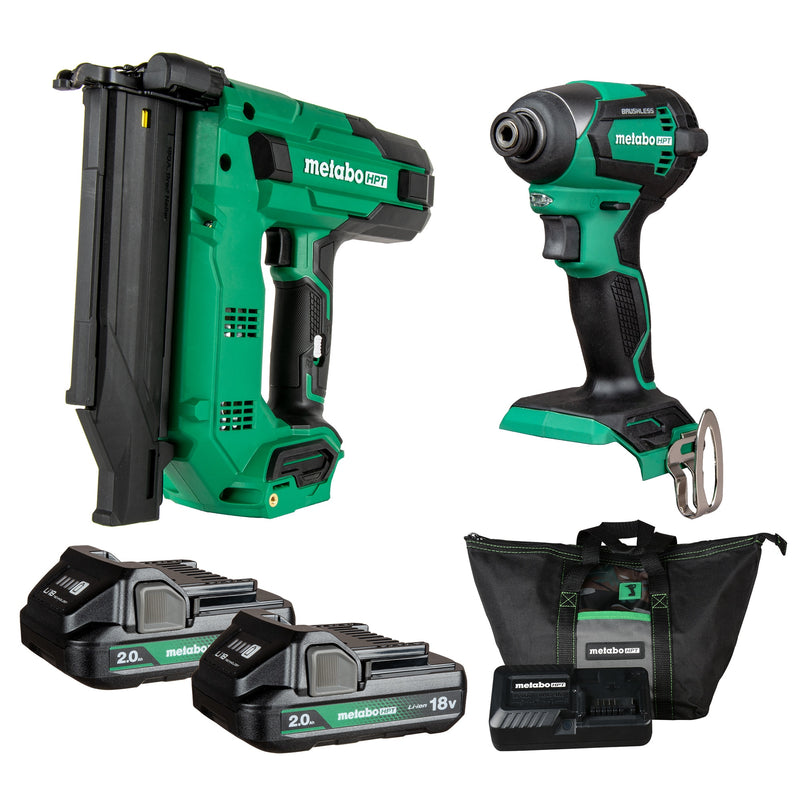 Metabo HPT 18-volt 2-Tool Brushless Power Tool Combo Kit with Soft Case (2-Batteries and Charger Included)