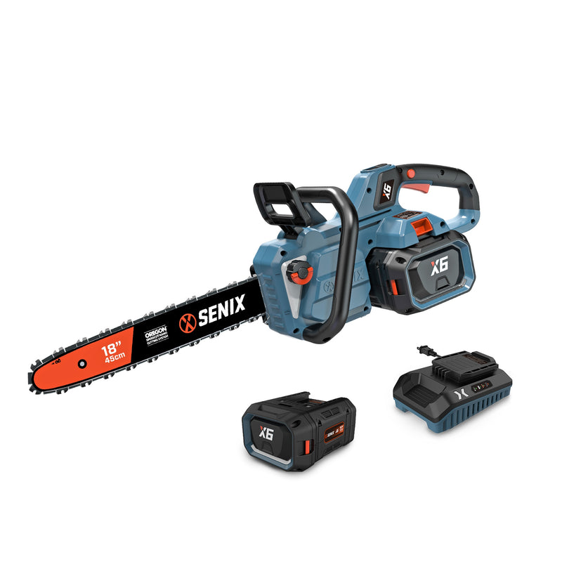SENIX 60-volt max 18-in Battery 4 Ah Chainsaw Battery Included Charger Included