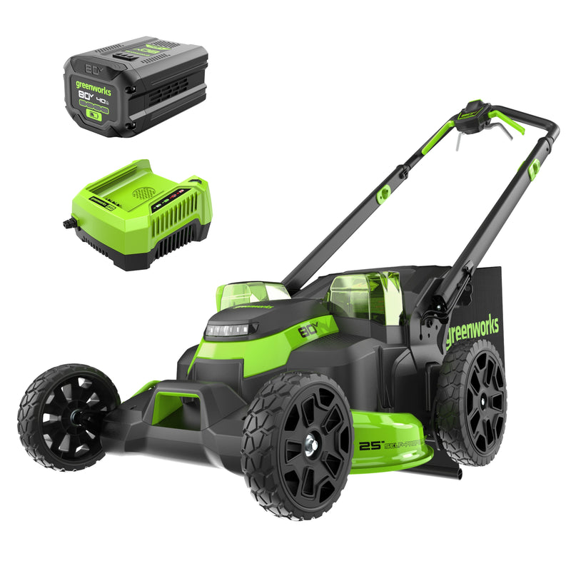 Greenworks 80-volt, 25-in Self Propelled Battery Walk Mower with (1) 4 Ah Battery & Charger Included