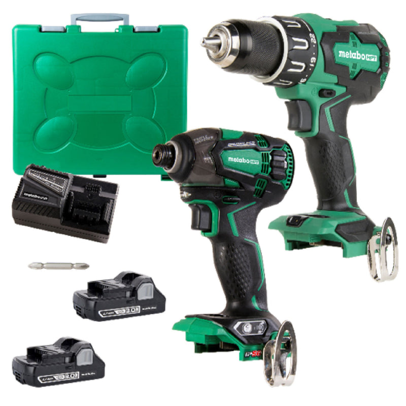 Metabo HPT MultiVolt 18-volt 2-Tool Brushless Power Tool Combo Kit with Hard Case (2-Batteries Included and Charger Included)