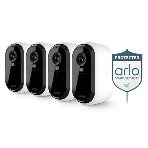 Arlo - Essential 4-Camera Outdoor Wireless 2K Security Camera (2nd Generation) with Yard Sign - White