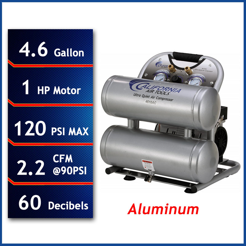 California Air Tools 4.6-Gallon Electric 120 PSI Twin stack Air Compressor