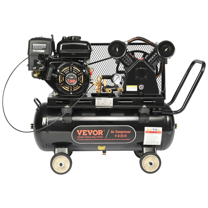 VEVOR 13.2-Gallon Portable Gas Cordless 115 PSI Wheelbarrow Air Compressor with Accessories Included