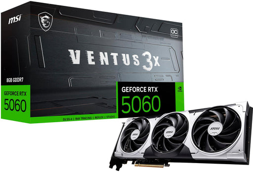 MSI - NVIDIA GeForce RTX 5060 8G VENTUS 3X OC 8GB GDDR7 PCI Express Gen 5 Graphics Card - Black
