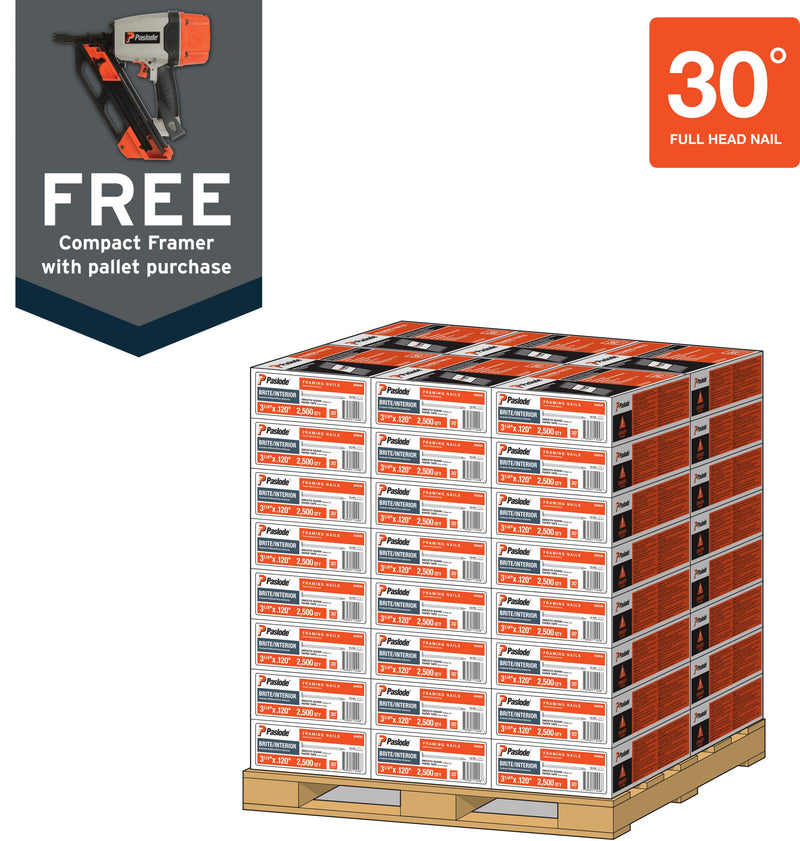Paslode 3-in x 0.12-in 30 -Degree 10d Bright Smooth Shank Collated Framing nails 120000 -Per Pallet