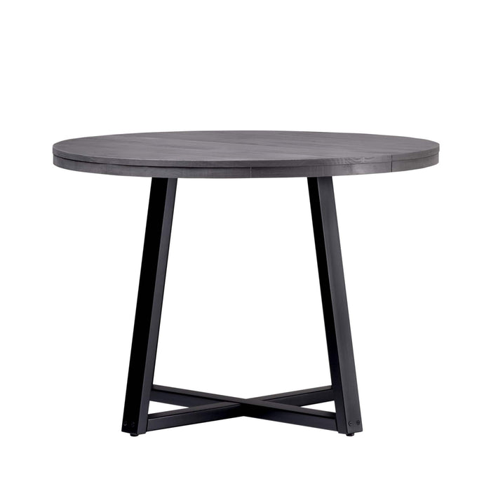 Walker Edison - Rustic Distressed Solid Wood Round Dining Table - Gray