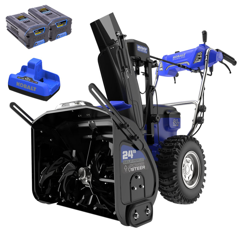 Kobalt 80-volt 24-in Two-stage Self-propelled Battery Snow Blower (Battery Included) (Charger Included)