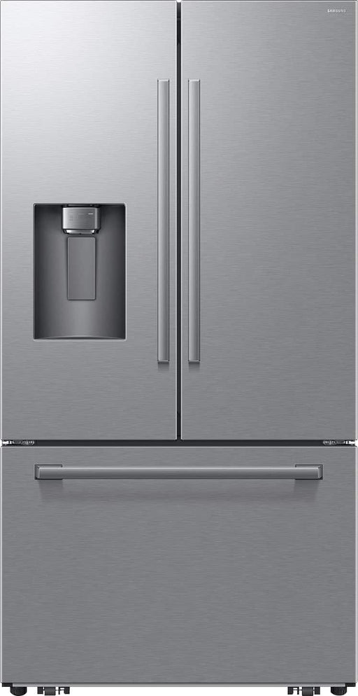 Samsung - 36 in. Wide Bespoke AI 29 cu. ft. 3-Door French Door Refrigerator with Zero Clearance Fit  Sphere Ice - Stainless Steel