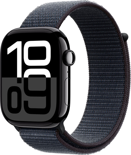 Apple Watch Series 10 (GPS) 46mm Aluminum Case with Ink Sport Loop - Jet Black