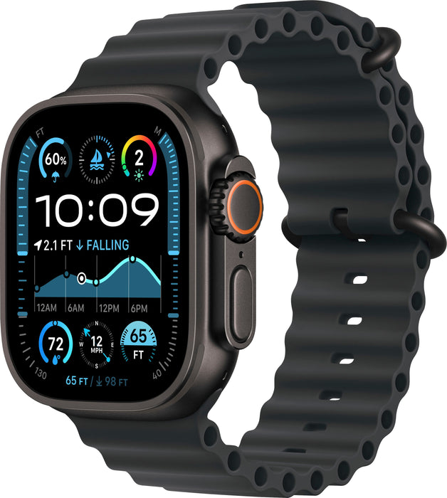 Apple Watch Ultra 2 (GPS+Cellular) 49mm Titanium Case with Black Ocean Band - Black - (2024)