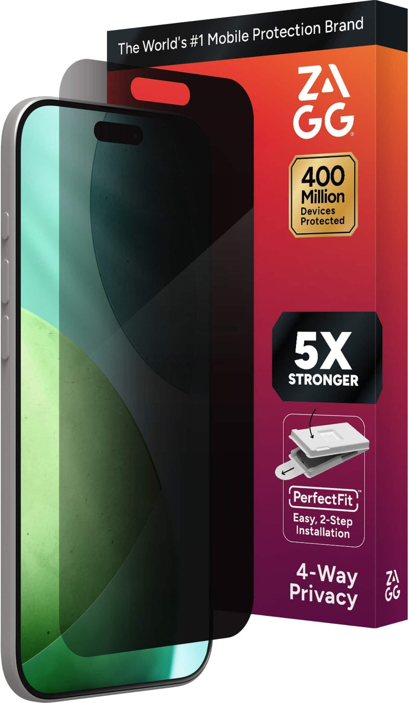 ZAGG - 4-Way Privacy XTR Glass Screen Protector for Apple iPhone Air - Clear