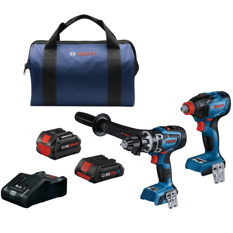 Bosch 18-volt 2-Tool Brushless Power Tool Combo Kit with Soft Case (2-Batteries Included and Charger Included)