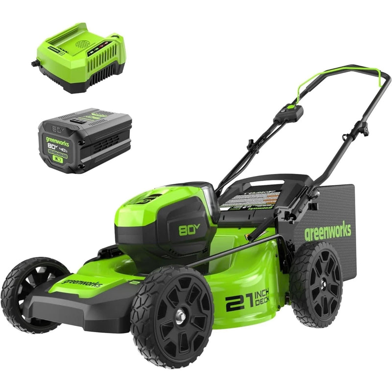 Greenworks 80-volt, max 21-in Push Battery Walk Mower with (1) 4 Ah Battery & Charger Included