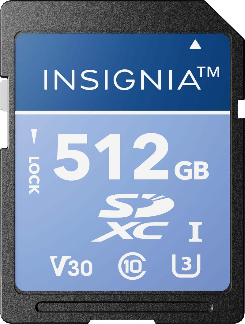 Insignia - 512GB SDXC UHS-I Memory Card Read Speed Up to 200MB/s