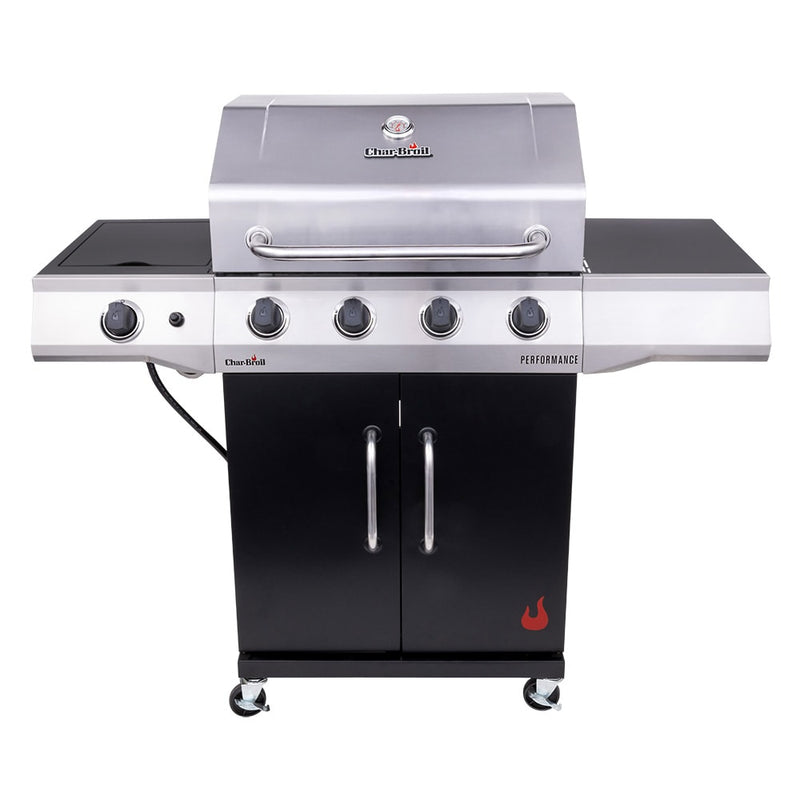 Charbroil Performance Black and silver 4 -Burner Liquid Propane Gas Grill 1 -Side Burner