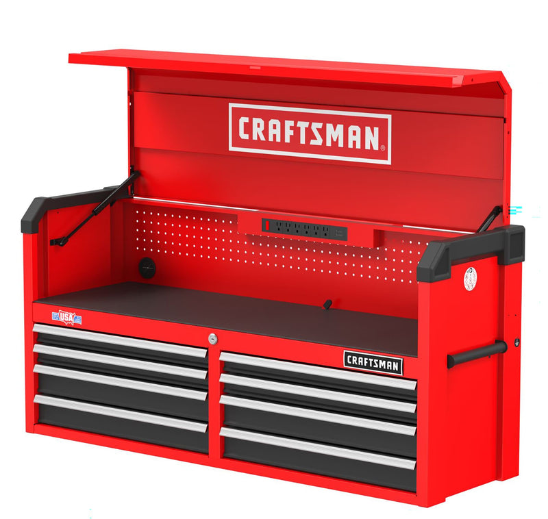 CRAFTSMAN 2000 Series 51.72-in W x 24.7-in H x 16.32-in D 8 -Drawer Steel Tool Chest ( Red and Black )