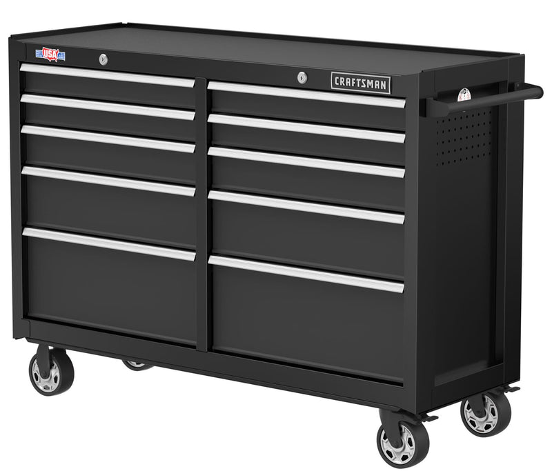 CRAFTSMAN 2000 Series 52-in W x 38.05-in H 10 -Drawer Steel Rolling Tool Cabinet ( Black )