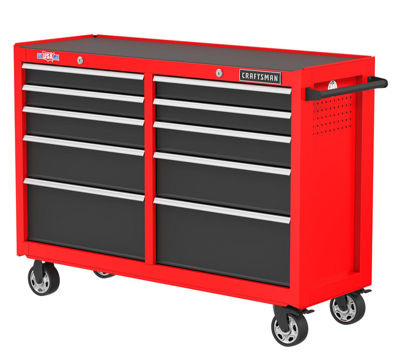 CRAFTSMAN 2000 Series 52-in W x 38.05-in H 10 -Drawer Steel Rolling Tool Cabinet ( Red )