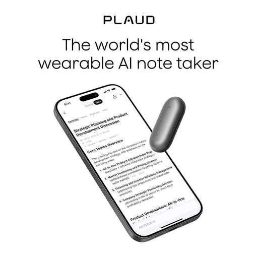 PLAUD - NotePin Memory Capsule Smart AI Voice/Audio Recorder - V2 - Cosmic Grey